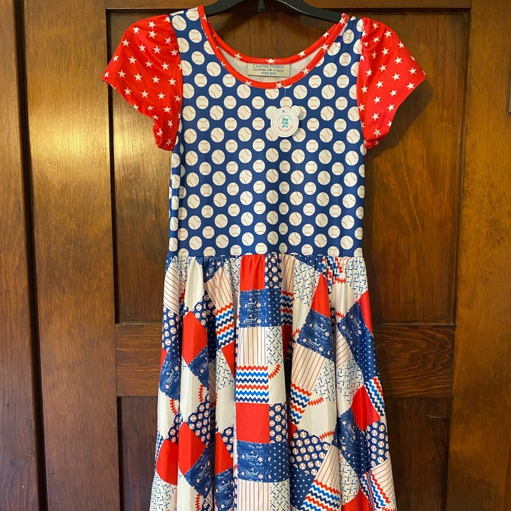 Girls size 8-10 baseball dress NWT